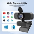 thumbnail image 4 of 1080P Webcam with Microphone and Physical Privacy Cover, Noise Cancelling USB Web Camera, Auto Light Correction, Plug and , Wide Angle PC Camera for Zoom, Online Class, Laptop/Desktop, 4 of 8