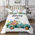 thumbnail image 1 of Erosebridal Spring Flower Coverlet Set Twin, Happy Camping Bedding Set, Cartoon Floral Truck Decor, 2pcs, 1 of 5