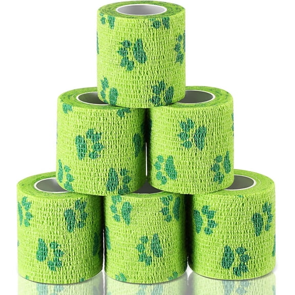 BlinkLLX 6 Rolls No Chew Bandage for Dogs Bitter Bandage Wrap for Dogs Wound Wrap (Green,2 Inches X 5 yd)