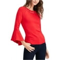 thumbnail image 2 of I.N.C Womens Beaded-Neck Pullover Blouse, Red, Medium, 2 of 2