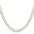 thumbnail image 3 of Auriga Fine Jewelry 925 Sterling Silver Rhodium-plated 7 mm Curb Chain Necklace for Women 16", 3 of 6