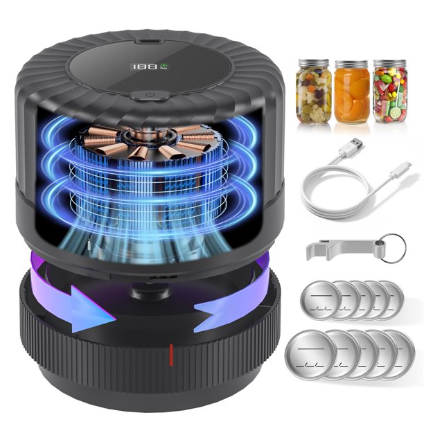 Sellador eléctrico al vacío Mason Jar SelePow VP06+ negro