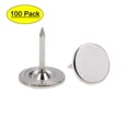 thumbnail image 1 of Uxcell 0.43''x0.51'' Clavos de tapicería con cabeza plana para muebles, tono plateado de hierro, 100 piezas, 1 of 5