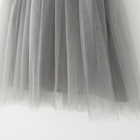 

kpoplk Tutu Dresses For Toddler Girls Tulle Baby Toddler Solid Strap Kids Children Princess Dress Clothes Summer Toddler Dress(Grey)