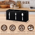 thumbnail image 2 of LZLINGMEI 1PC Acrylic Cutlery Storage Organizer,Silverware Countertop Knife Spoon and Fork Holder Kitchen,3 Section Tableware Storage Box for Cabinet Home Flatware Dining Room(Black), 2 of 7