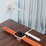onn. Apple Watch Series 6FT USB-C Smart Watch Charger, White