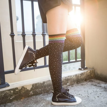 

Socks For Women Warm Over The Knee Sparkle Rhinestone Sock