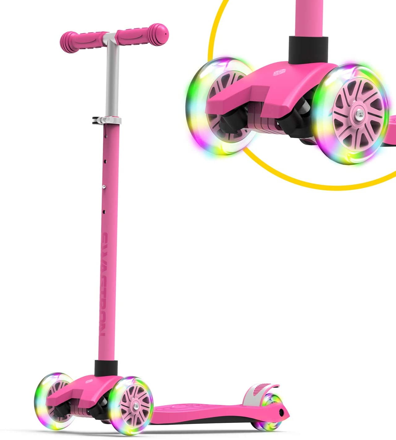Details about   Kids Kick Scooter LED Flashing Wheels Child Girls Boys Gift Adjustable B s e 105 