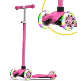 Swagtron K5 3-Wheel Kids Scooter with Light-Up Wheels Height-Adjustable for Boys or Girls Ages 3+