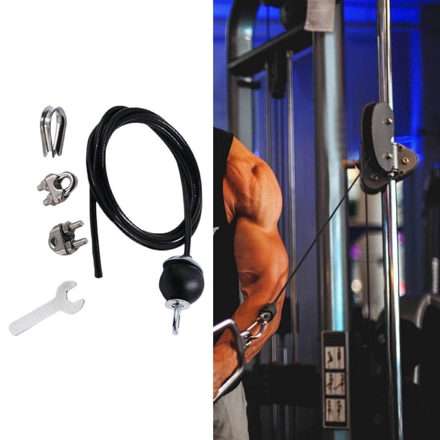 kurtrusly Fitness DIY Pulley Cable Machine System Equipment Triceps Biceps Strength Training Sports Adjustable 3m