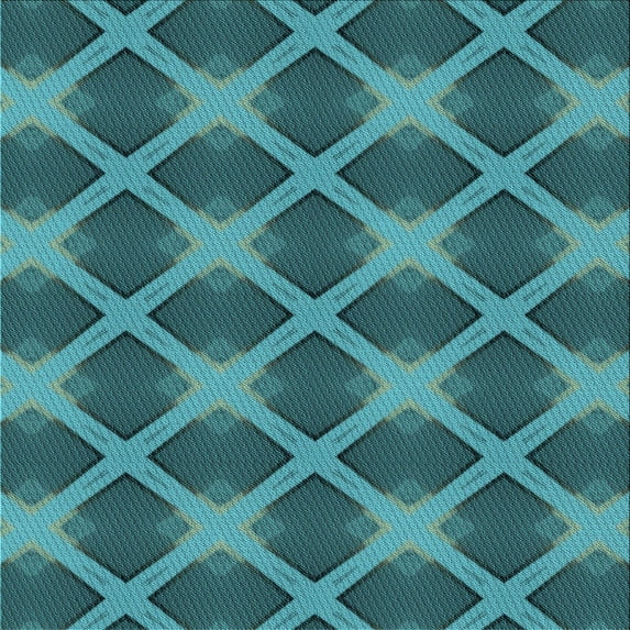 Ahgly Company Machine Washable Indoor Square Transitional Dark Turquoise Green Area Rugs, 6' Square