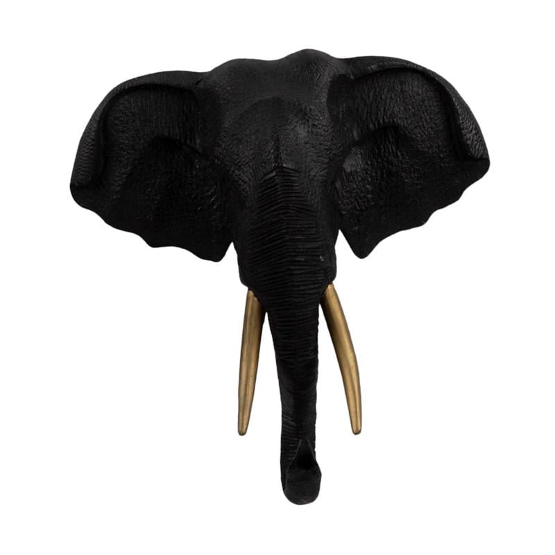 Handicraft Elephant Head Wall Decoration Wall Art for Kindergarten Decor Black