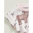 thumbnail image 6 of Wassery Baby Girls Summer Casual Jumpsuit 3M 6M 12M 18M Infant Girls Pink Short Sleeve Cartoon Cattle Print Playsuit, 6 of 8