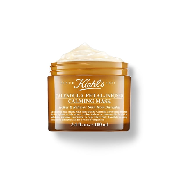 Kiehl's Calendula Mask, Mascarilla Facial Relajante, Refresca la Piel Seca, Calma y Alivia la Piel de Malestar, con Caléndula y Aloe Vera, Sin Fragancia ni Parabenos, 100 ml
