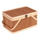 thumbnail image 4 of Cesta de bambú tejida, portátil, organizador de refrigerios de comida con tapa y asa, cesta de picnic , refrigerios, frutas, picnic, cocina, 4 of 9