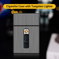 thumbnail image 4 of YFTDEF Cigarette Case for King Size, Case Box King Size Hold 20 Regular Size, Cigarettes with Tungsten Coil Lighter, USB Rechargeable （Gray), 4 of 4