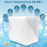 NISHCON Skincare Fridge, LED Personal Beauty Fridge, 4L Makeup Mini Fridges Mirrored Door, White