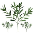 thumbnail image 1 of piezas de plantas artificiales decorativas de plástico para escritorio, ramas de hojas de olivo., 1 of 4