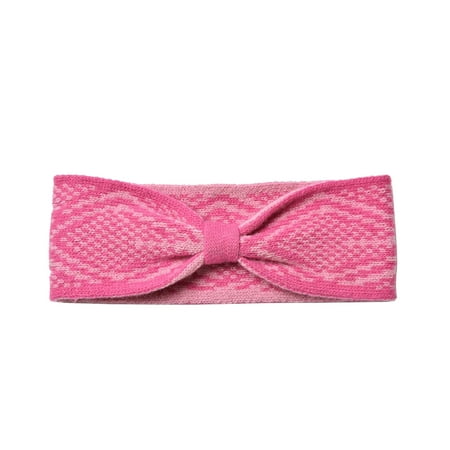 - Soft Lambswool Pink and White Diamond Checker Front Knot Headband