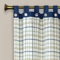 thumbnail image 3 of Window Curtain Panel Drapes with Double Layer Plaid Gingham Design, Button Tab Top Window Panel, Navy, 52" W x 63" L, 3 of 4