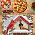 thumbnail image 2 of JOOCAR Winter Cardinals Birdhouse Scene Linen Table Mats Set of 4 for Home Kitchen Table Decor 12x18 inch, 2 of 5