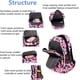 thumbnail image 2 of Mochila con estampado geométrico, de hojas o de galaxias para niñas y niños, mochila de escuela primaria, 2 of 5