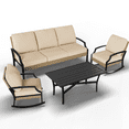 thumbnail image 3 of AECOJOY Outdoor Patio Wicker Furniture Sets On Sale,Rattan Patio Conversation Sets With Rocking Chair For Porch,Beige, 3 of 10