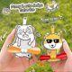 thumbnail image 2 of Funny Hand Press Fan, Mischief Cat Fan Keychain, 3D Rotating Cats Bag Pendant, 2 of 5