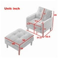 thumbnail image 6 of Accent Chair with Ottoman Set, Upholstered Armchair with Solid Wood Legs, Fabric Tufted Single Sofa Chair with Footrest, Leisure Chair Ottoman Set for Living Room, Office, Apartment, Gray, 6 of 7