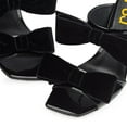 thumbnail image 4 of FSJ Women Sexy Two Bows Open Toe Mules Stiletto High Heel Slip On Party Evening Prom Dress Slides Shoes Size 10 Black, 4 of 5