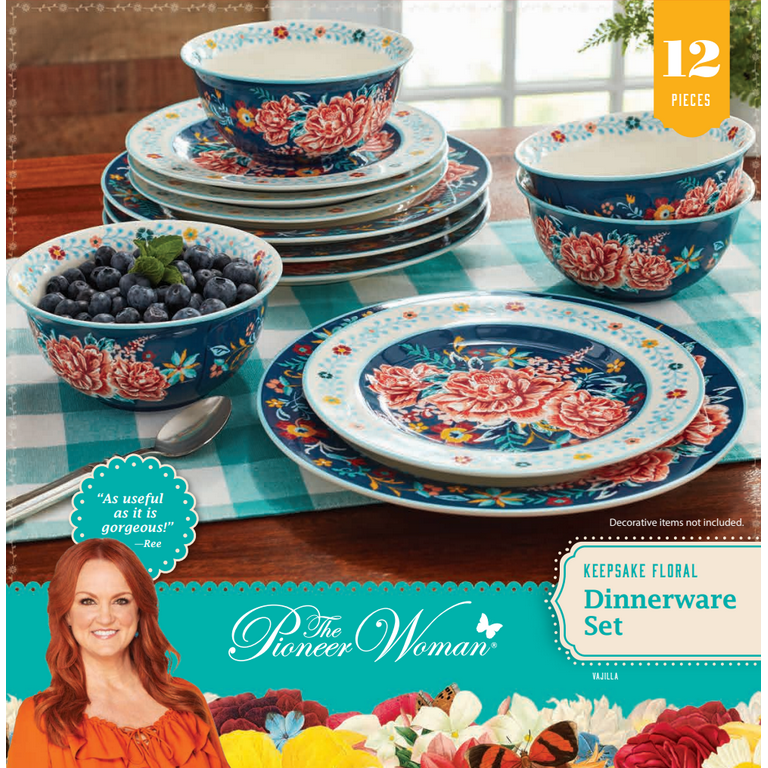 The Pioneer Woman Dinnerware Set, Gorgeous Garden, 12 Pieces 