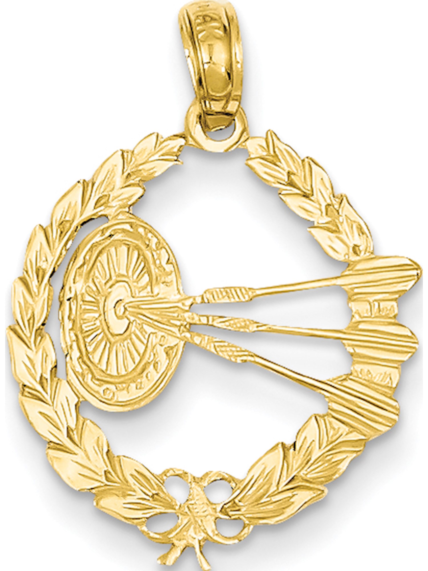 Jewelry by Sweet Pea 14k Yellow Gold Dart Board and Darts in Leaf
