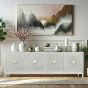 Yosemite Home Decor Blanco Accra Large Solid Wood Cabinet in White