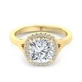 thumbnail image 2 of Margot - Moissanite Cushion Cut Lab Diamond Solitaire Engagement Ring With Halo, 2 of 5