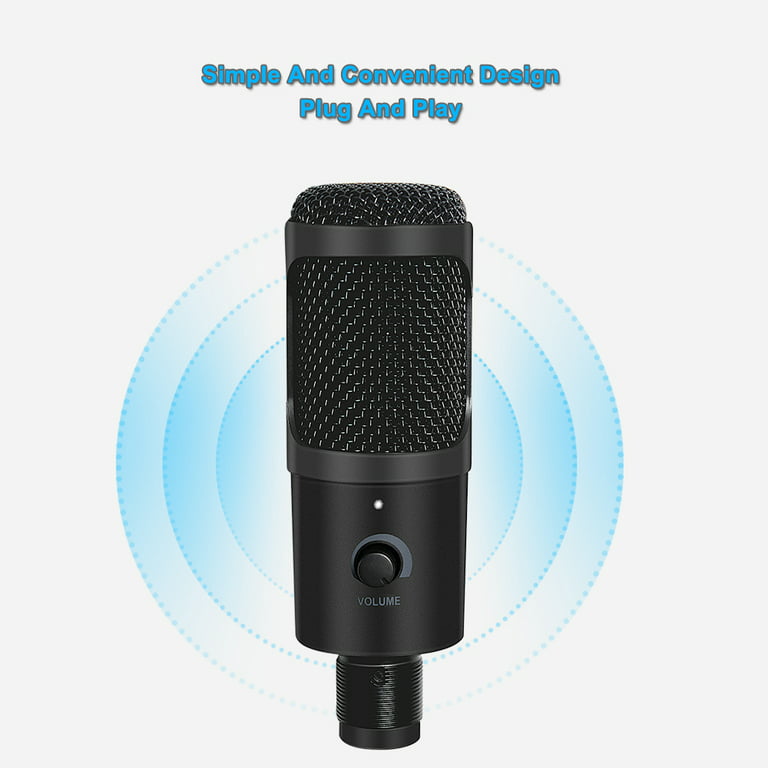 FIFINE USB Microphone, Metal Condenser Recording Microphone for Laptop Mac or Windows Cardioid Studio Recording vocals, Voice Overs,Streaming Broadca