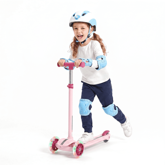 Winfire Beginner 3‑Wheel Scooter, Light‑Up Wheels, Rear Foot Brake, for Boys & Girls Ages 3‑8, 110 Lbs Max Weight