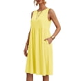 thumbnail image 6 of Summer Plus Size Sun Dresses for Womens Fashion Solid Color Casual Round-Neck Sleeveless Dress With Pocket, 6 of 9