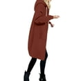 thumbnail image 6 of zaveiop Long Hoodies for Women Zip up Oversized Double Zipper Lined Fall Outfits Jackets Oversized Hooded Sweatshirts With Pockets (Brick Red, 3XL), 6 of 8