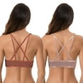 thumbnail image 2 of Curve Muse Womens Push Up Add 1 and a half Cup Underwire Halter Front Close Bras -2PK-Mauve,Rust-38DD, 2 of 7