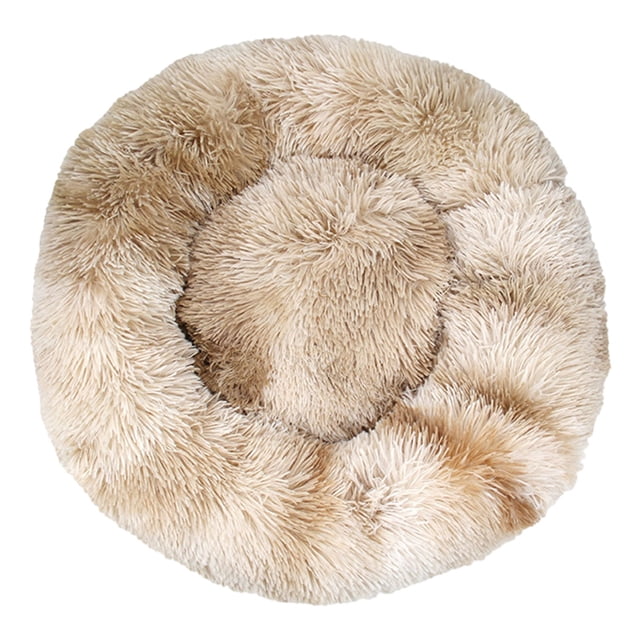 Cama de felpa para mascotas, cama para perros pequeños con forma de donut, cama redonda para perros, cama suave y relajante para perros y gatos, cama cómoda para gatos, diámetro exterior de 40 cm