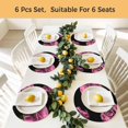 thumbnail image 5 of Pink Rose Round 13 Inch Placemats Set of 4, Vintage Abstract Garden Flower Floral Black HeatResistant Non Slip Place Mats for Dining Table, Wipeable Braided Kitchen Table Mats for Housewarming, 5 of 9