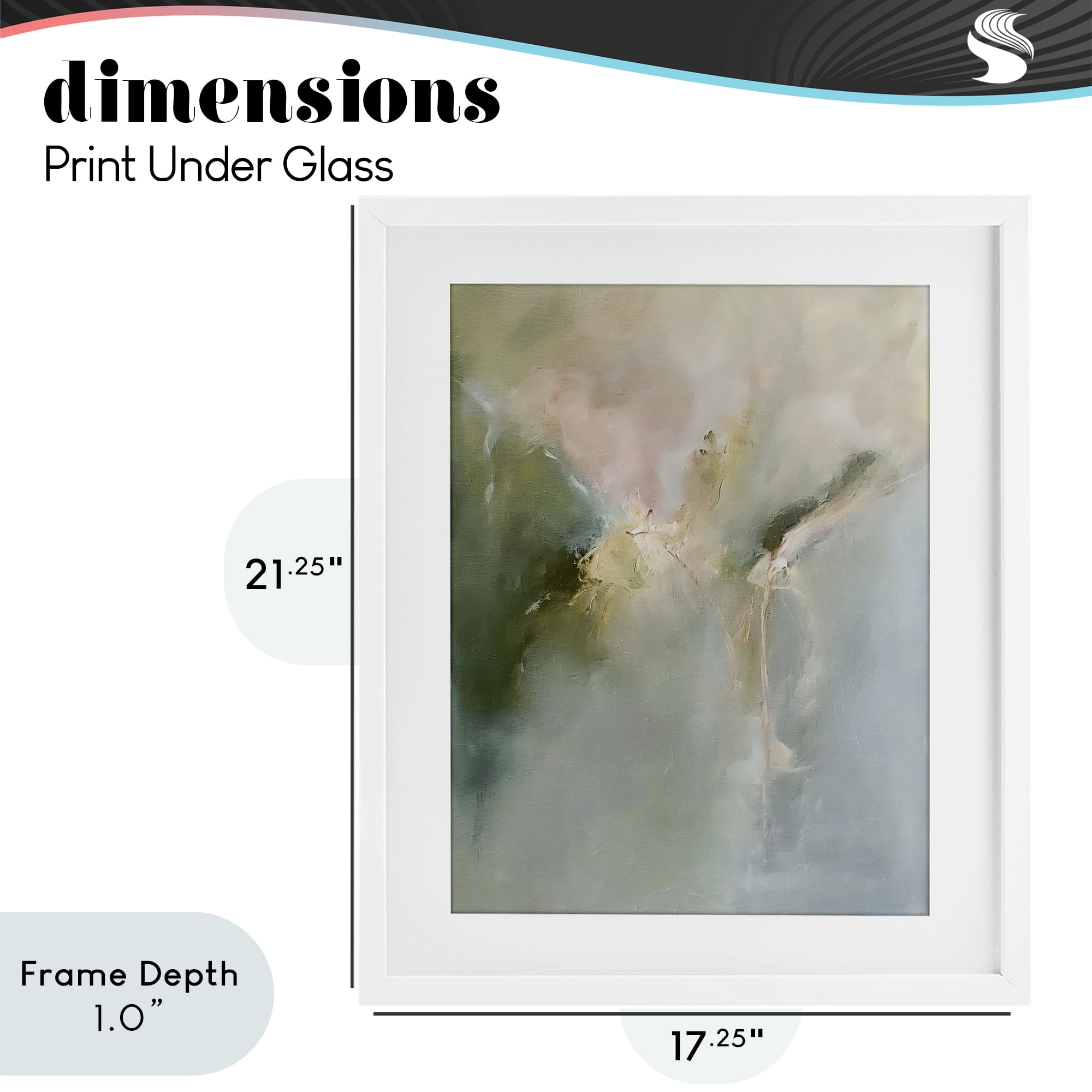 Stupell Industries Ethereal Brushwork Harmony White Framed Print Under Glass, design by Riley B