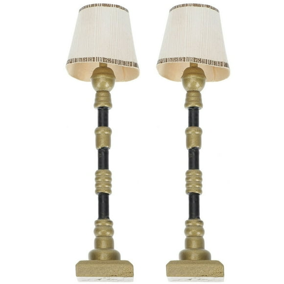 LNGOOR 2Pcs Miniature Delicate Lamps Mini House Floor Lamp Decorations Ground Mini Lamp Decors