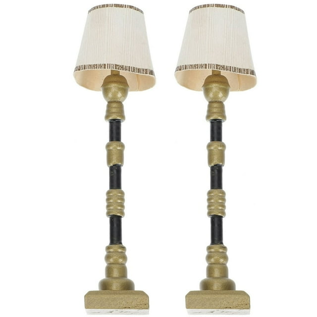 LNGOOR 2 Pcs Lampes Miniatures Délicates Mini Maison Lampe de Sol Décorations Mini Lampe de Sol Décors