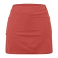 thumbnail image 4 of Kmdttou Women's Compression Shorts New Color Mid-waist Skirt Pants Sports Casual Shorts Bottoming Skirt Pants on Clearance,Red 2XL, 4 of 5