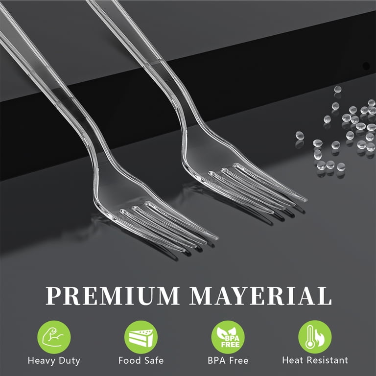 GPED 360-Count Clear Heavy-Duty Disposable Plastic Forks photo 2