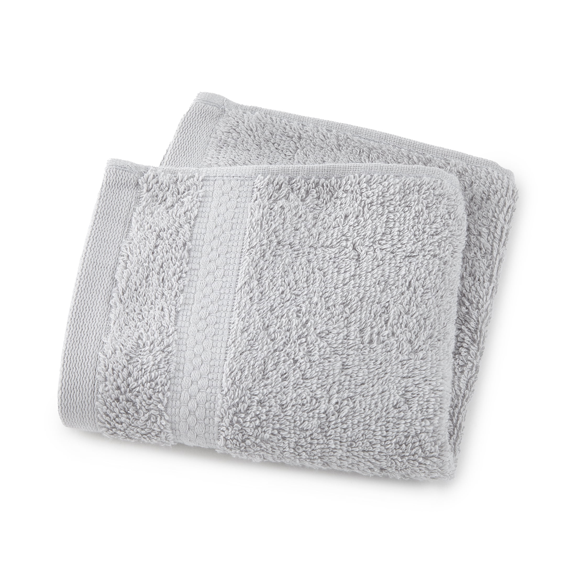 Mainstays Supersoft 100% Cotton 8-Piece Fade Resistant Towel Set, Soft Silver