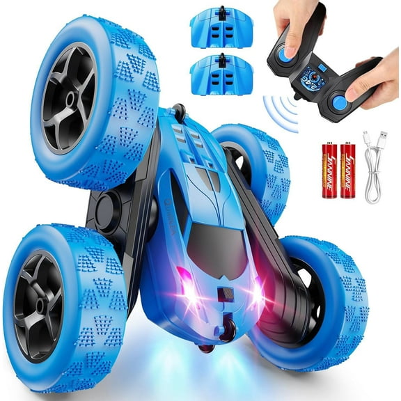 Remote-controlled car, 2.4GHz remote-controlled stunt truck, supports 362° double-sided flips, four-wheel drive off-road racing
