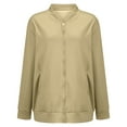 thumbnail image 6 of Duoif Womens Jacket, Women's Jacket Casual Coat Zip up Outerwear Windbreaker with Pockets Jackets for Women Khaki XL, 6 of 9