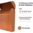 thumbnail image 2 of NACH Vicki Terracotta Brown Mailbox, Wall Mount Mailboxes For Outside, Weather Resistant Metal Mailbox, Maximum Rust Protection, 11x4.5x12.5 in, MB-7301, 2 of 5